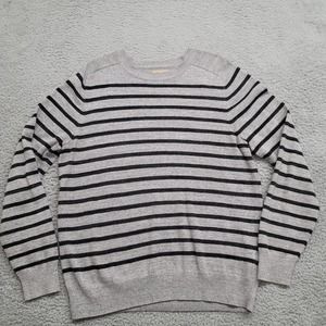 Lucky Brand Sweater Mens Large Gray Striped‎ Casual Normcore Long Sleeve Classic